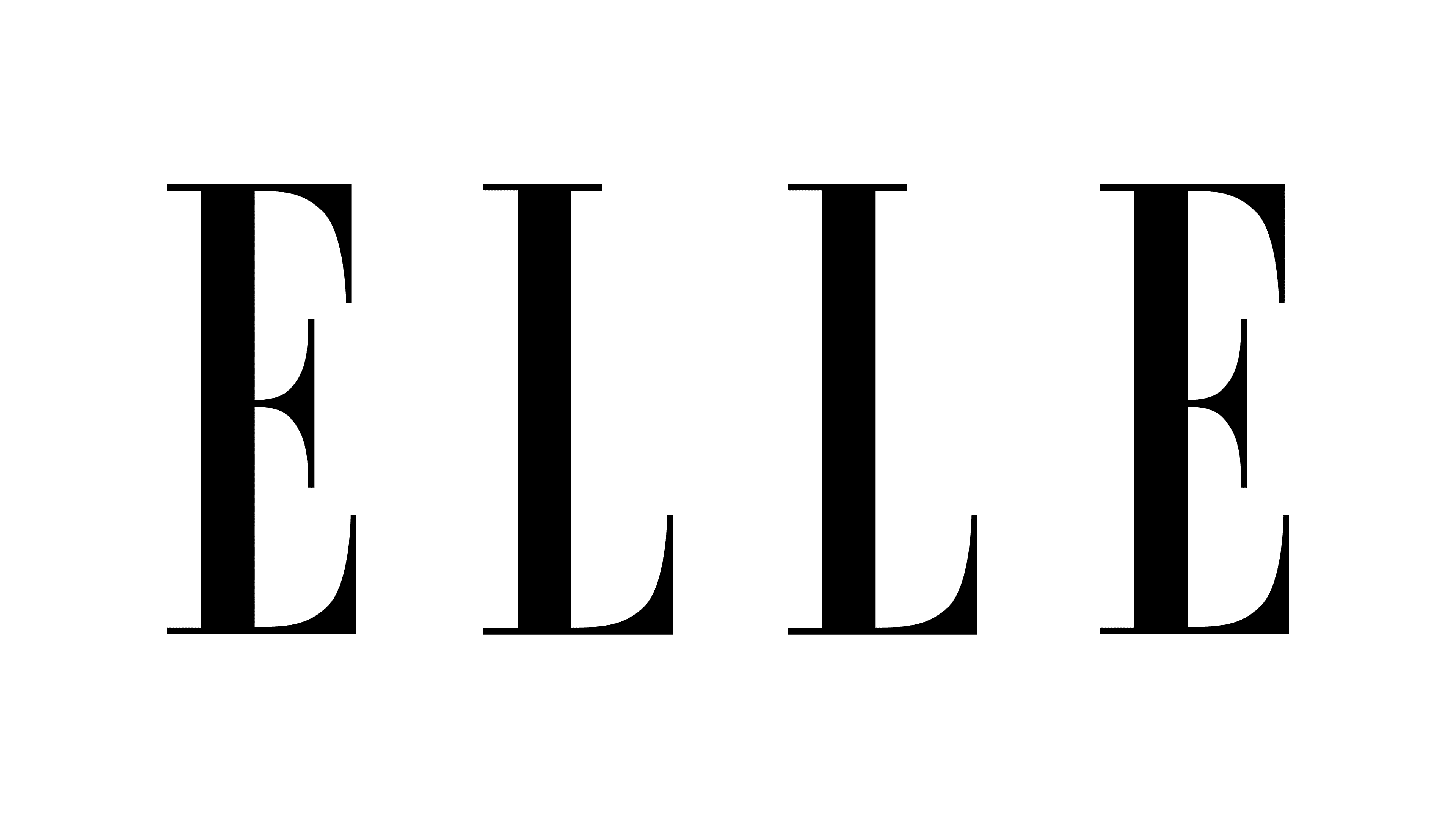 Logotipo de la revista ELLE, en el que se ven las letras del nombre, es decir, E, L, L, E